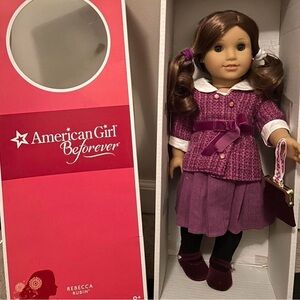 Rebecca Rubin American Girl Doll with Purple Outfit, Hat, and Purse